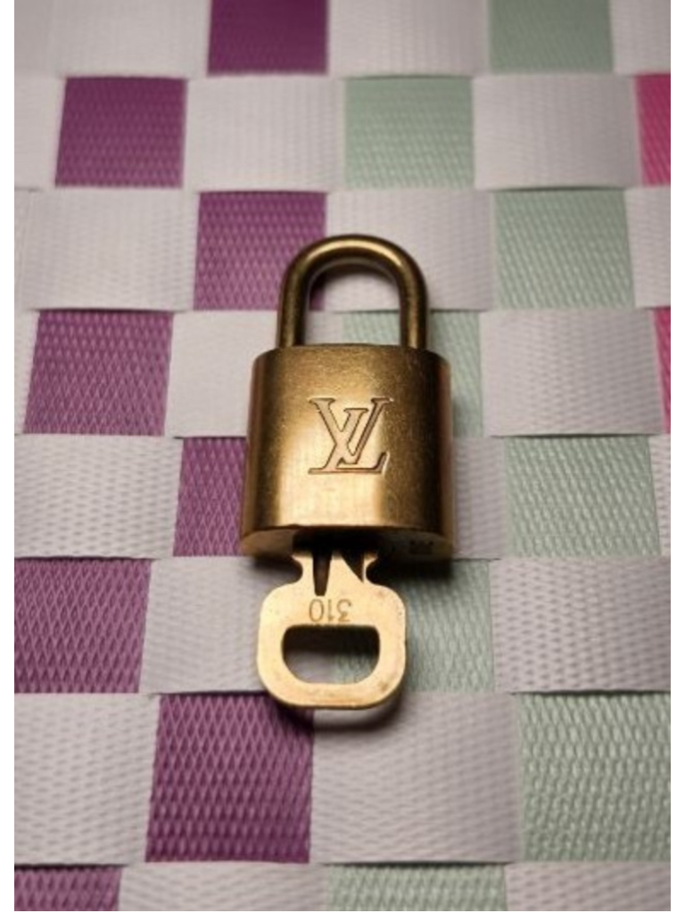 Louis Vuitton Lock #310 Gold Tone Padlock With Key